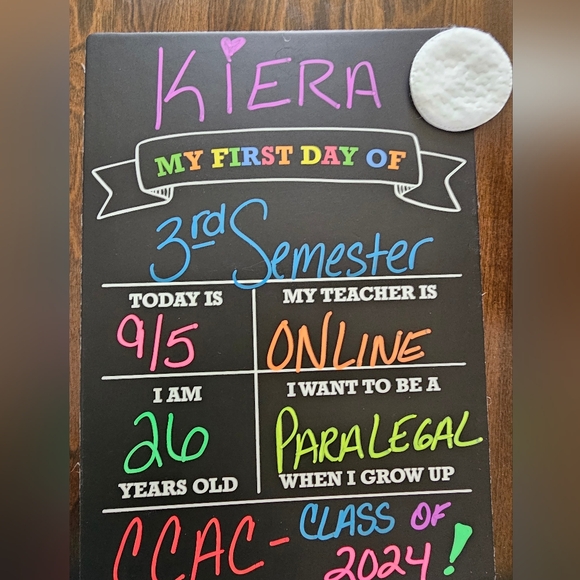 1st day/last day (2 sided) school chalkboard sign with liquid chalk markers - Picture 4 of 7